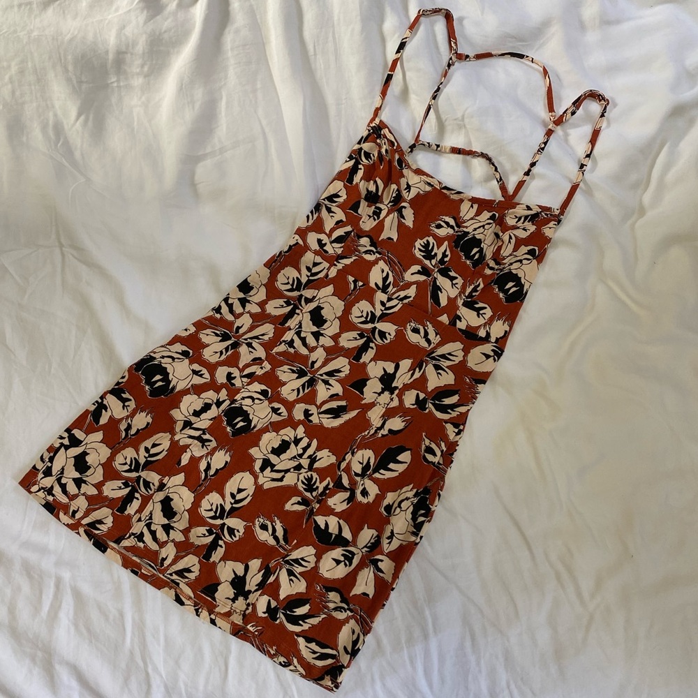 Free People Bring it Back Bodycon Dress in Rust Combo